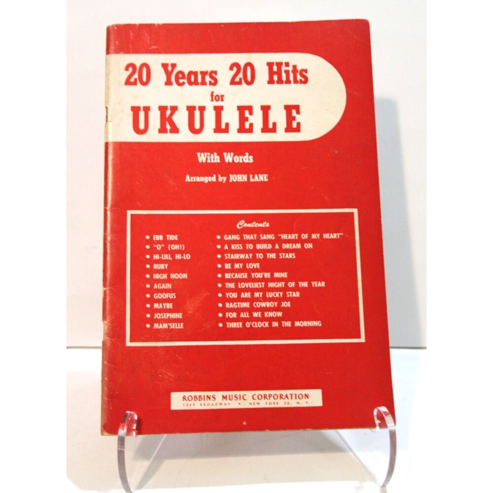 1954 Robbins Music 20 Years 20 Hits Vintage Ukulele Songbook w/ Lyrics Chords